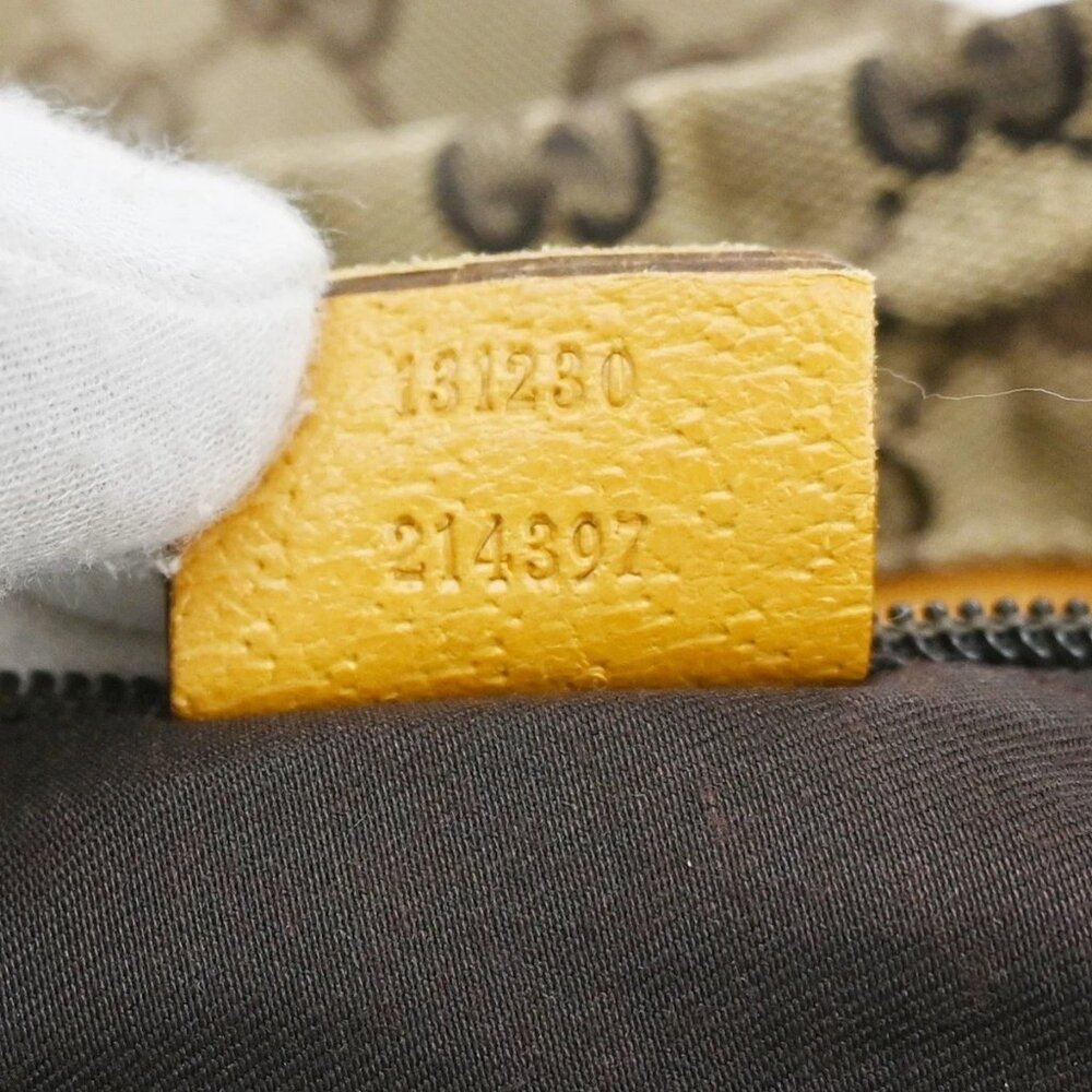GUCCI GG Canvas Shoulder Tote Bag Leather canvas Yellow Italy 66CA368 - Picture 12 of 14